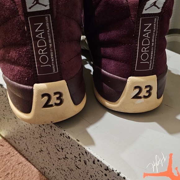 RARE NIKE AIR JORDAN 12 XII retro Bordeaux burgundy...men's size 8. - Picture 6 of 8